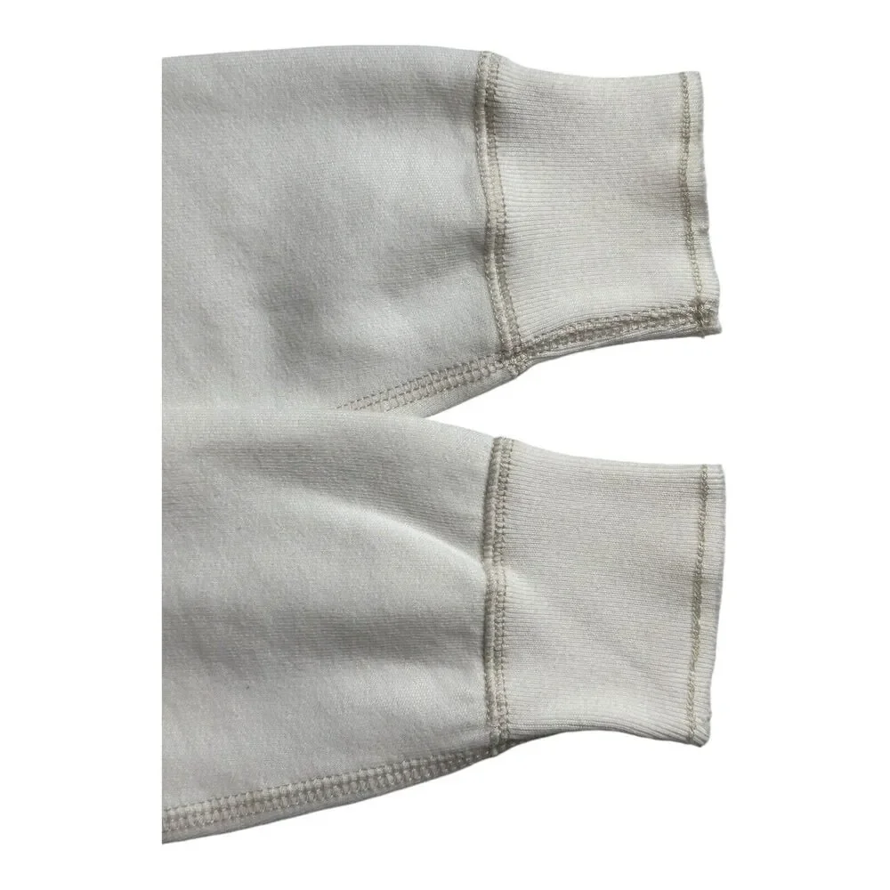 Abercrombie and Fitch Cream Cropped Hoodie XS Embroidered‎ Logo Pullover